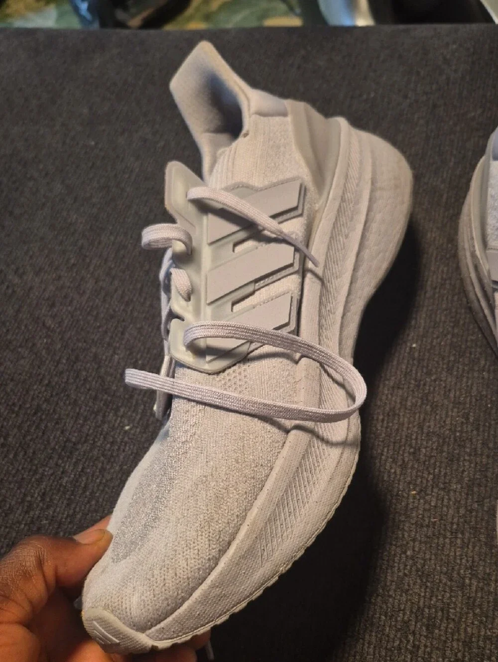 adidas Men's White Knit Lace-Up Sneakers